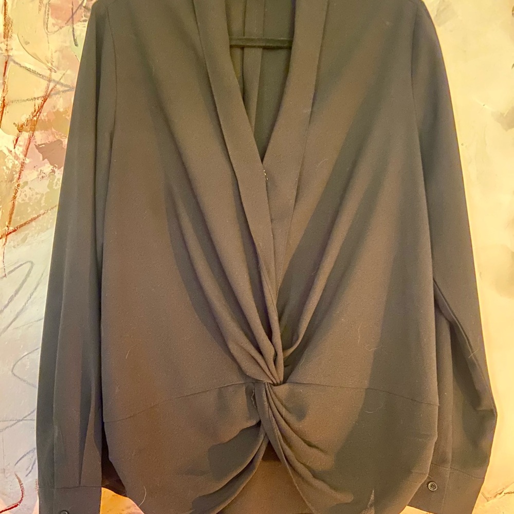 Vici black Draped Blouse